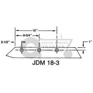Plow Share, 20" 3 Bolt JD Metric for John Deere A32223, A42809
