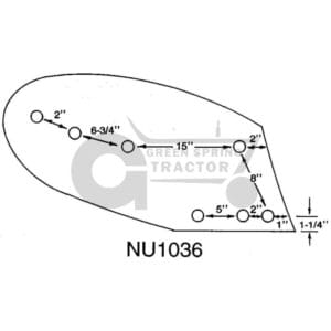 Moldboard to fit John Deere 16" NU bottoms. for John Deere A15596