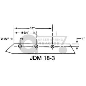 Plow Share, 18" 3 Bolt JD Metric for John Deere A42807