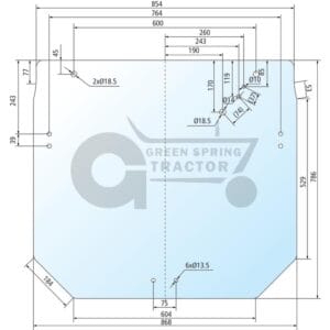 Rear screen for John Deere R206835, SU27312
