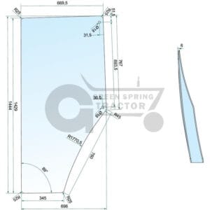 Glass for John Deere L170677, L211449