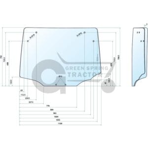 Rear screen for John Deere LVU26037, MIU10176