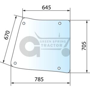 Side window for John Deere ER200622