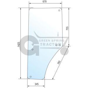 Door glass for John Deere L169103, L213355, Y87950