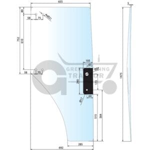 Door window for John Deere ER047314